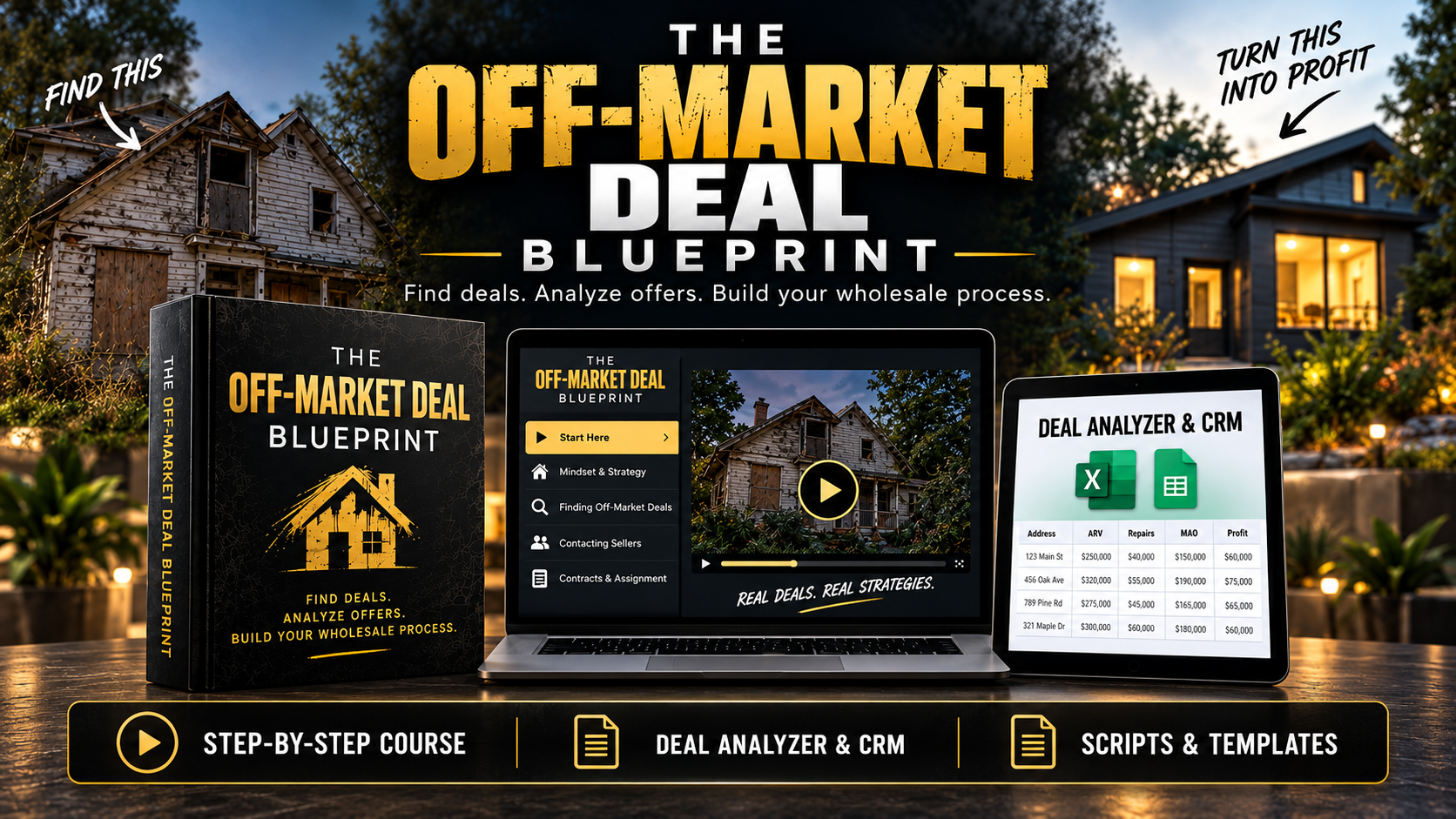 The Off-Market Deal Blueprint course and worksheet collection